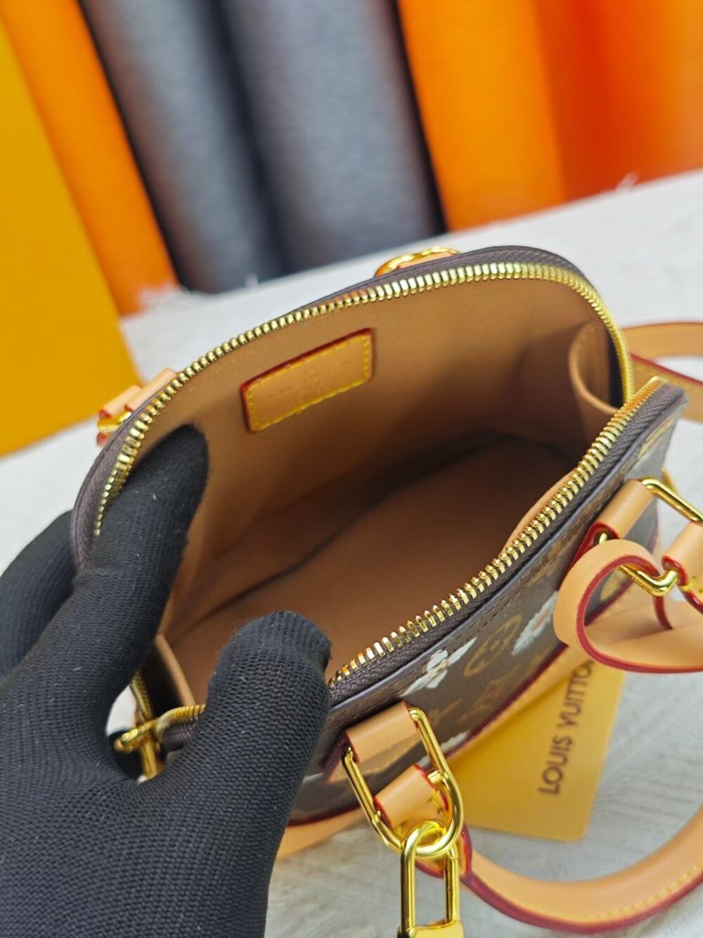 Louis Vuitton Brown Monogram Daisy Alma BB Satchel - Picture 8 of 9